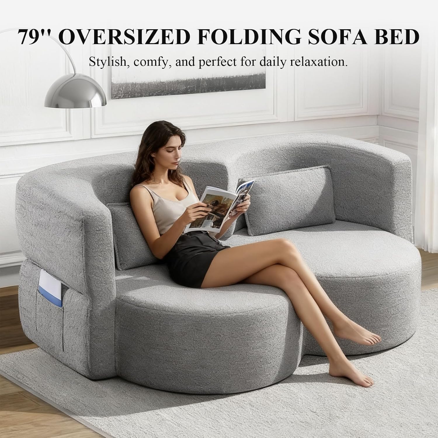 79" OVERSIZED FOLDING SOFA BED  
Stylish, comfy, and perfect for daily relaxation.