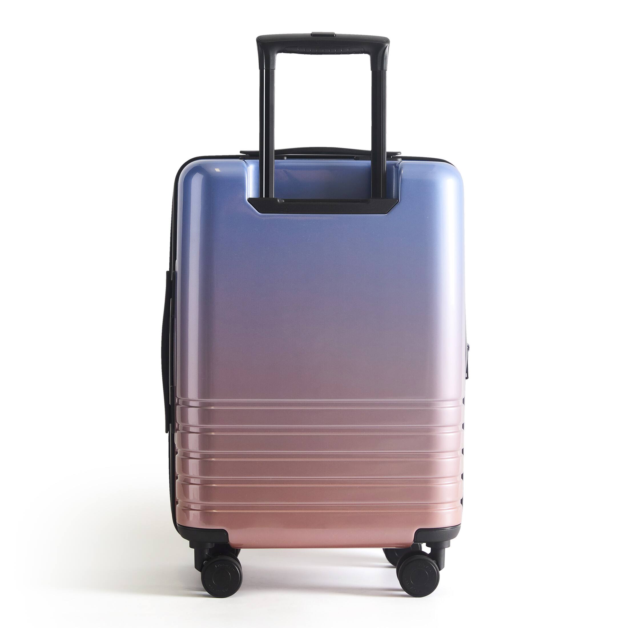 Angle. Bagsmart - Getaway 20" Carry-On Luggage, Expandable Hardside Suitcase with 15.6 Inch Laptop Compartment & Spinner Wheels - Pink&Blue.