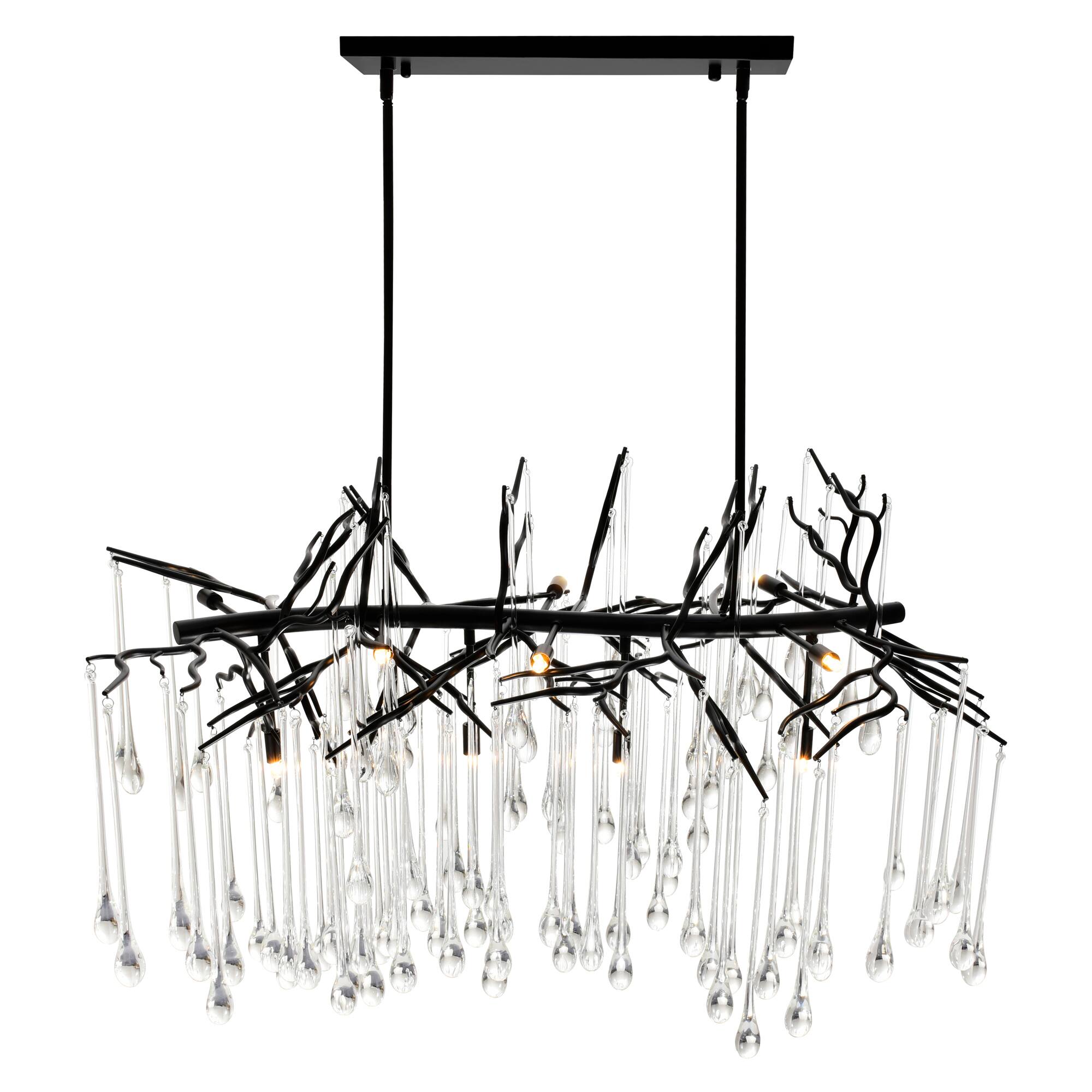 Left. CWI Lighting - Anita 10 Light Chandelier With Black Finish - Black.