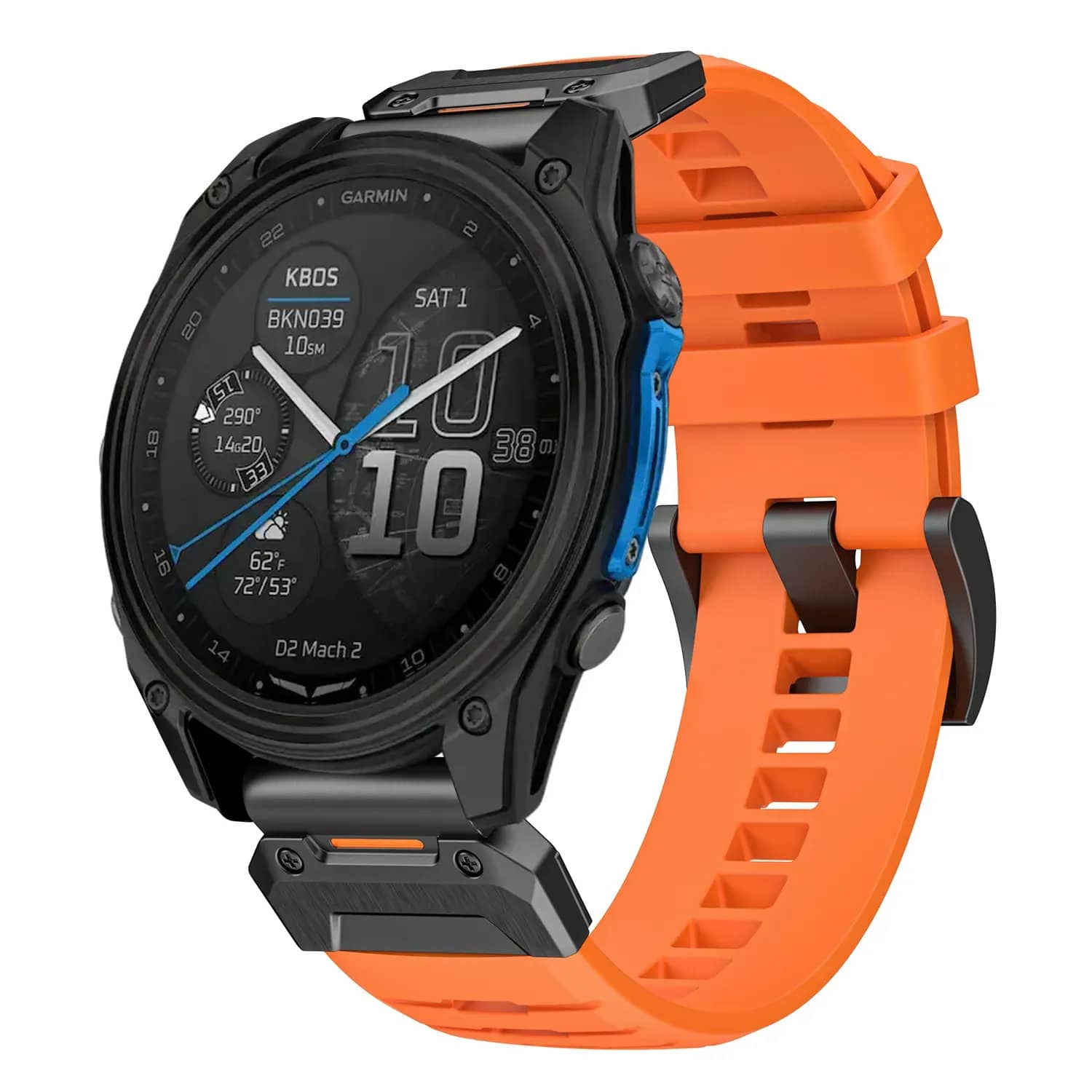 Photos - Smartwatches Elite StrapsCo -  FKM Strap QuickFit 26 Watch Band For Garmin D2 Mach 2 – 51mm - Blaze d2m2.g.fk1.12-26 