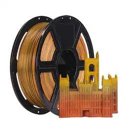 Flashforge - PLA Silk Rainbow 3D Printer Filament-1.75mm-1kg (2.2 lbs) Spool - Metal Rainbow