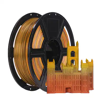 Front. Flashforge - PLA Silk Rainbow 3D Printer Filament-1.75mm-1kg (2.2 lbs) Spool - Metal Rainbow.