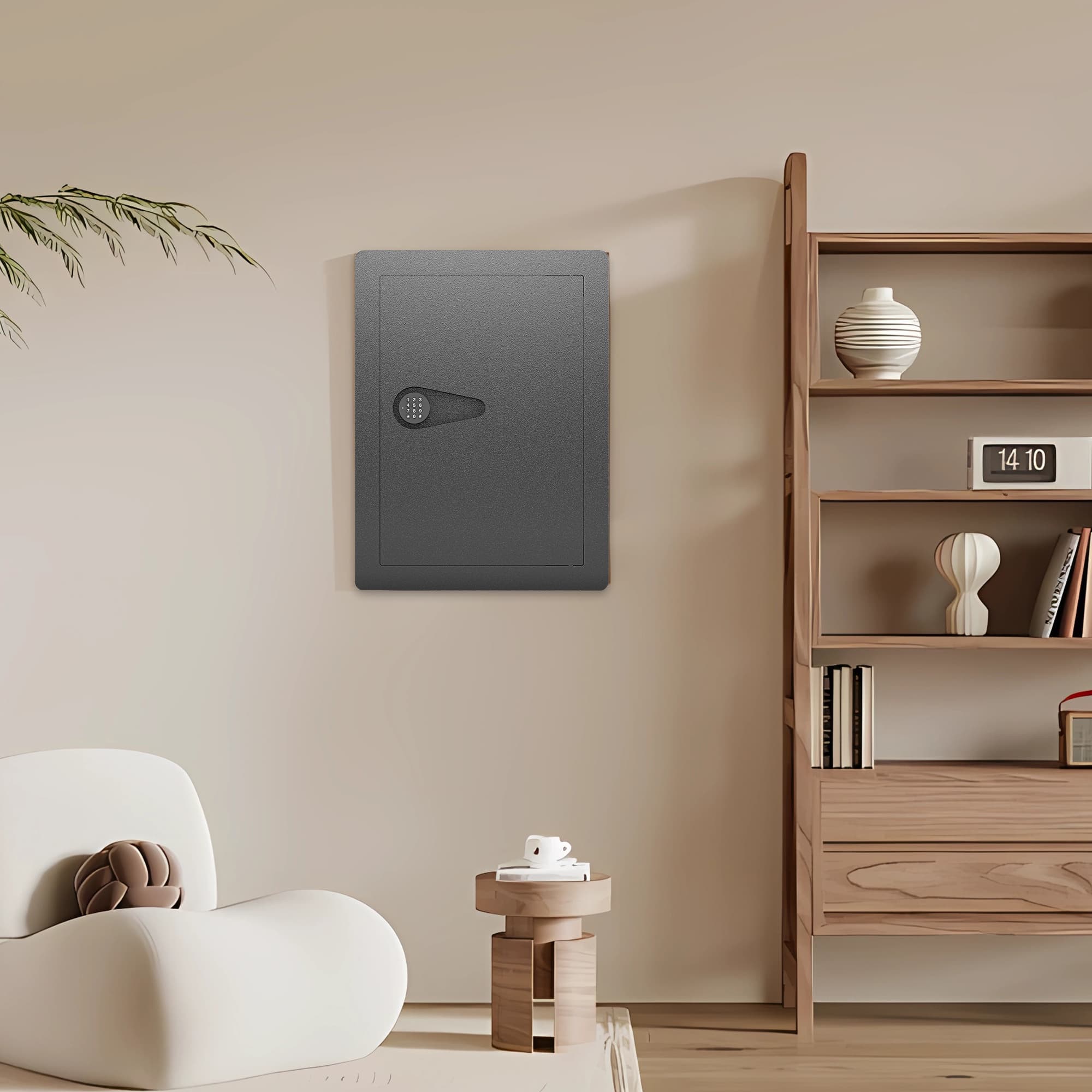 Front. Lycvki - Hidden In-Wall Electronic Wall Safe with Keypad Lock for Home or Business.