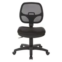 OSP Home Furnishings - Mesh Screen Back Task Chair with Fabric Seat - Black - Front_Zoom