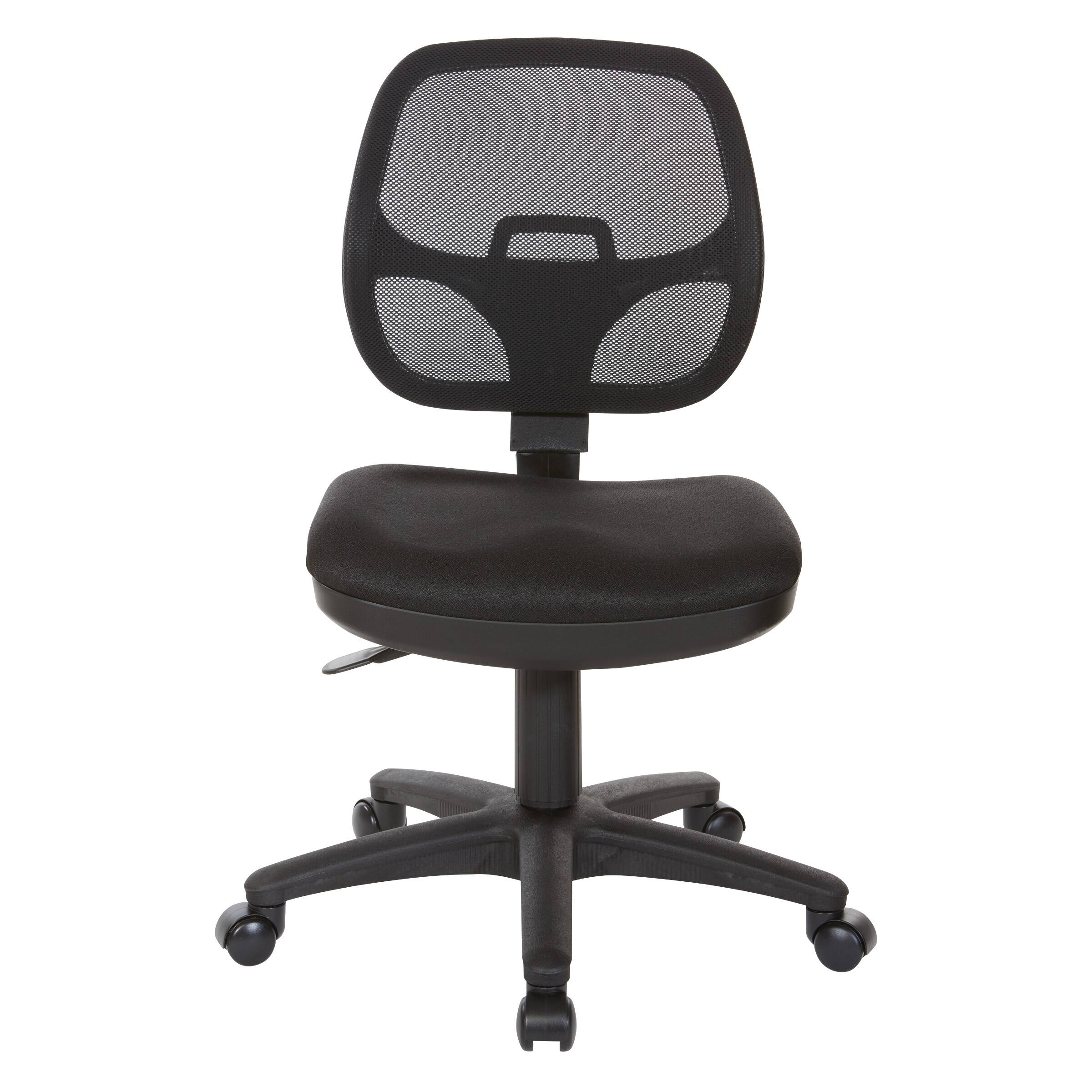 Front. OSP Home Furnishings - Mesh Screen Back Task Chair with Fabric Seat - Black.