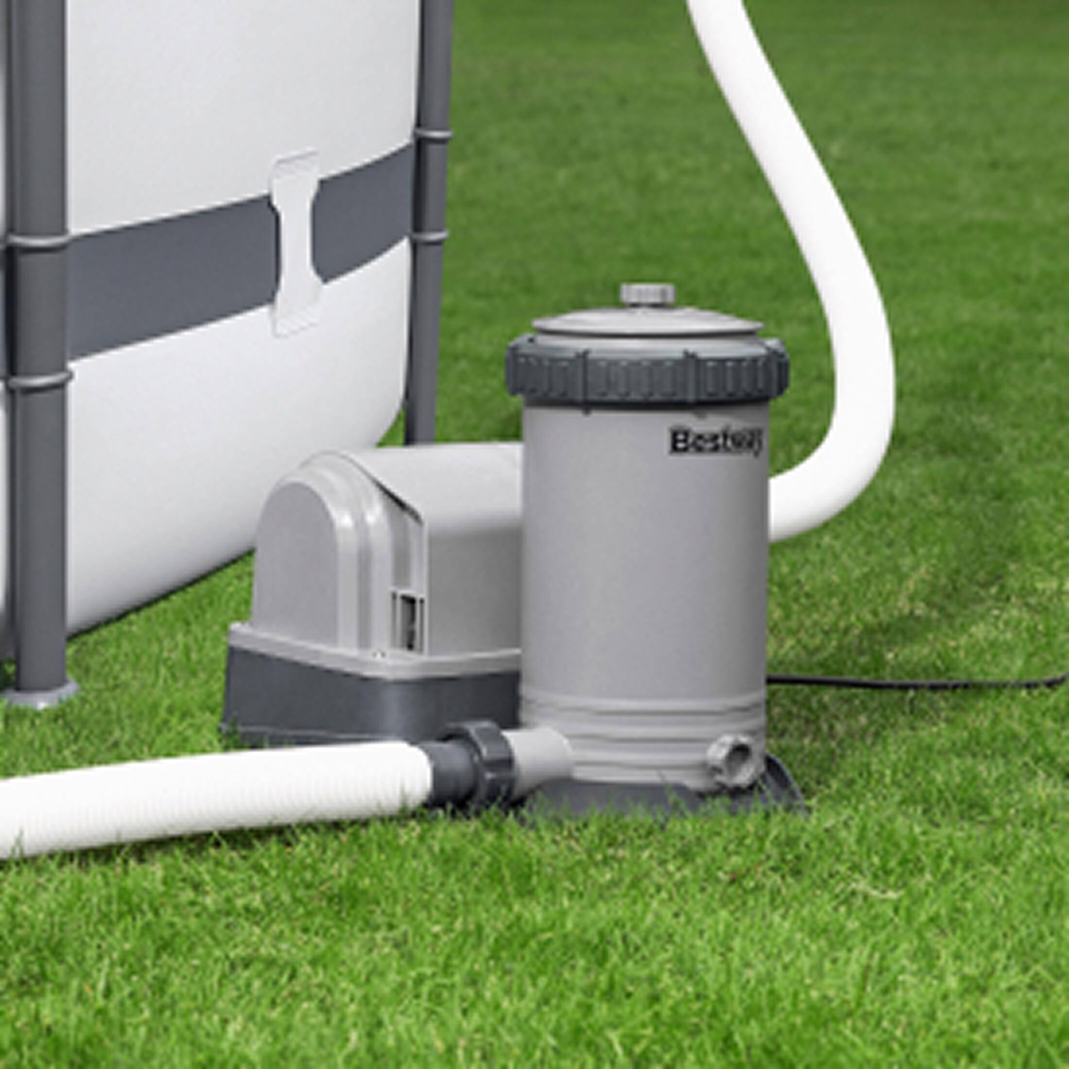 Alt View 1. Bestway - Bestway 2,500 Gallon Filter Pump Set for Above Ground Outdoor Swimming Pools - Grey.