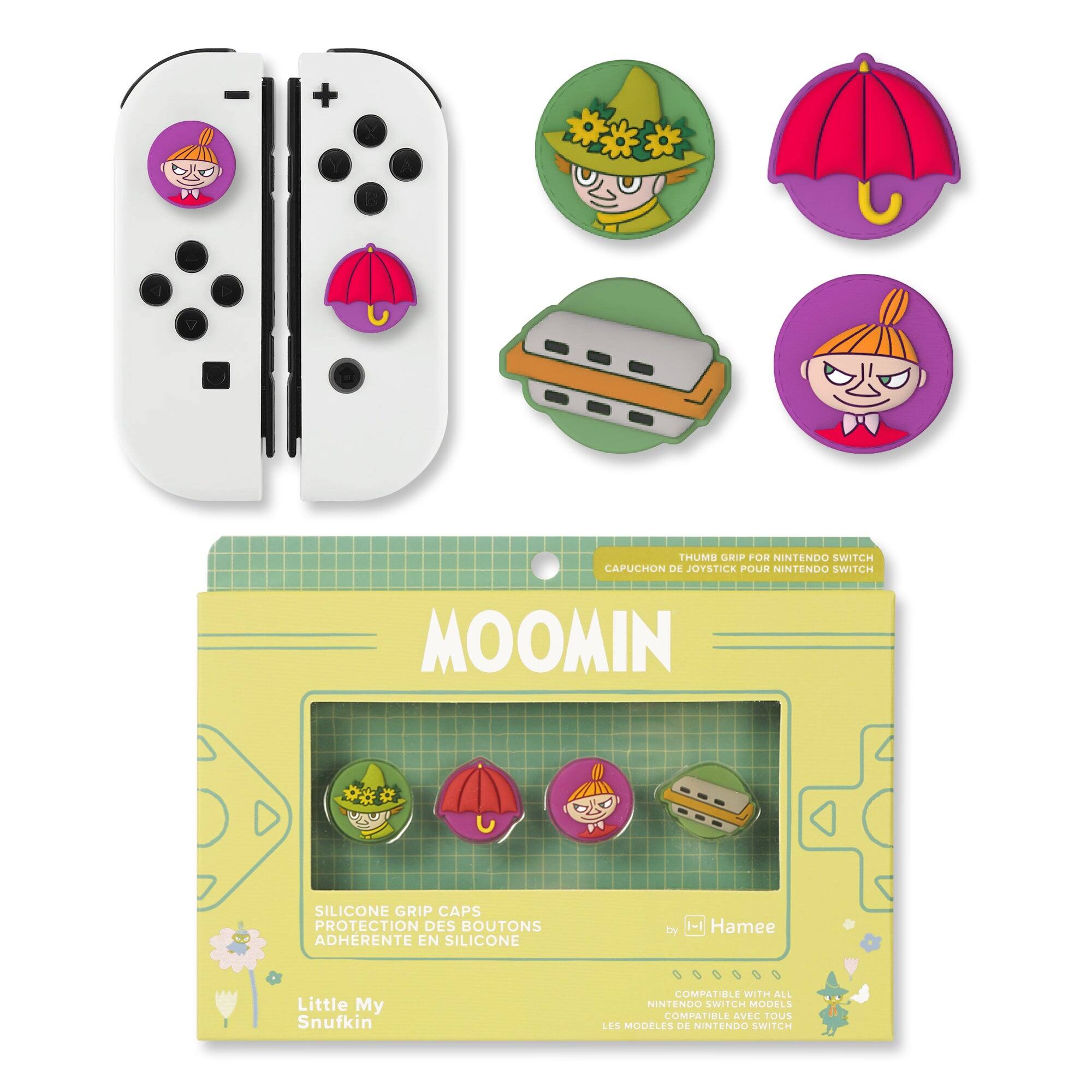 - THUMB GRIP FOR NINTENDO SWITCH CAPUCHON DE JOYSTICK POUR NINTENDO SWITCH MOOMIN
- SILICONE GRIP CAPS PROTECTION DES BOUTONS ADHÉRENTE EN SILICONE
- by Hamee
- Little My Snufkin
- COMPATIBLE WITH ALL NINTENDO SWITCH MODELS COMPATIBLE AVEC TOUS LES MODELES DE NINTENDO SWITCH
