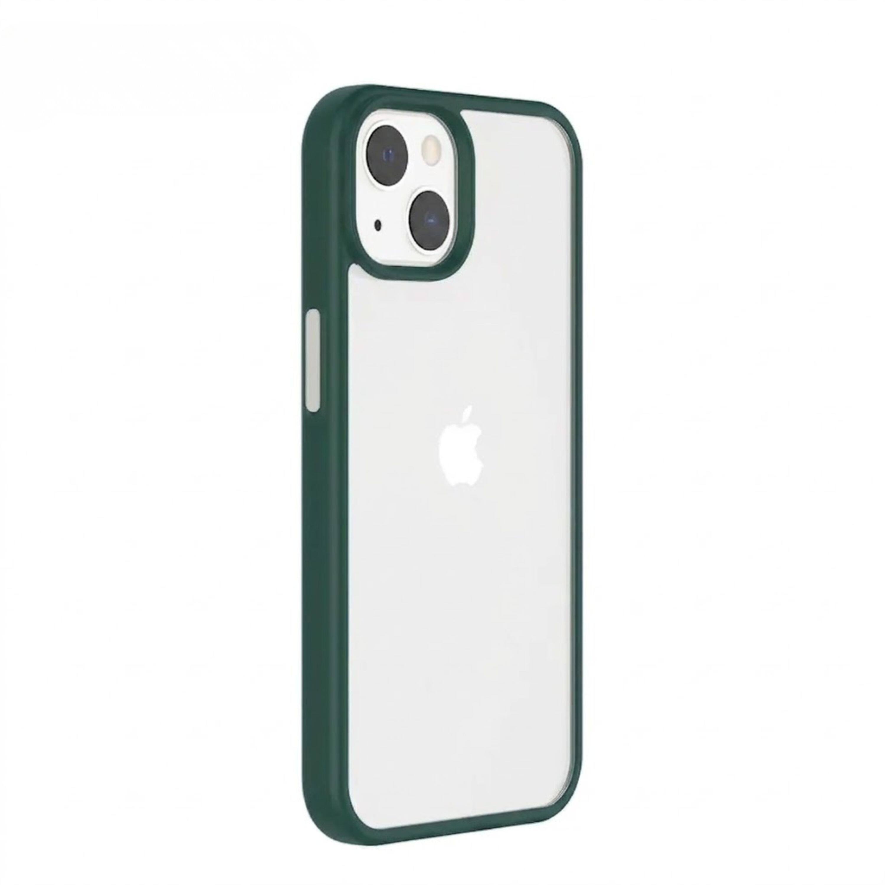 Left. Kitcheniva - Dual Layer Phone Case With Hard PC Shell And Soft TPU Shock Absorbing Frame iPhone 13 Pro Max Green - Green.