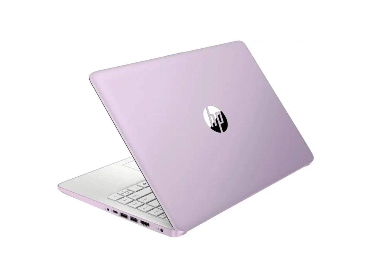 Alt View 2. HP - HP 14-dq3140nr 14" HD Laptop, Intel Celeron N4500 1.1GHz, 4GB RAM, 64GB eMMC, Windows 11 Home S Mode, Honey Lavender - Honey Lavender.