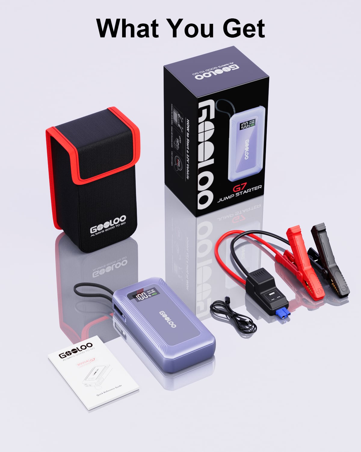 GOOLOO G7 3000A Jump Starter – Built in Charging Cable That Forms