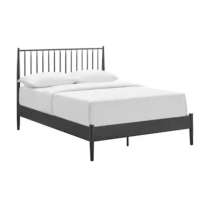 Front. Modway - Adair Spindle Metal Full Platform Bed - Black.
