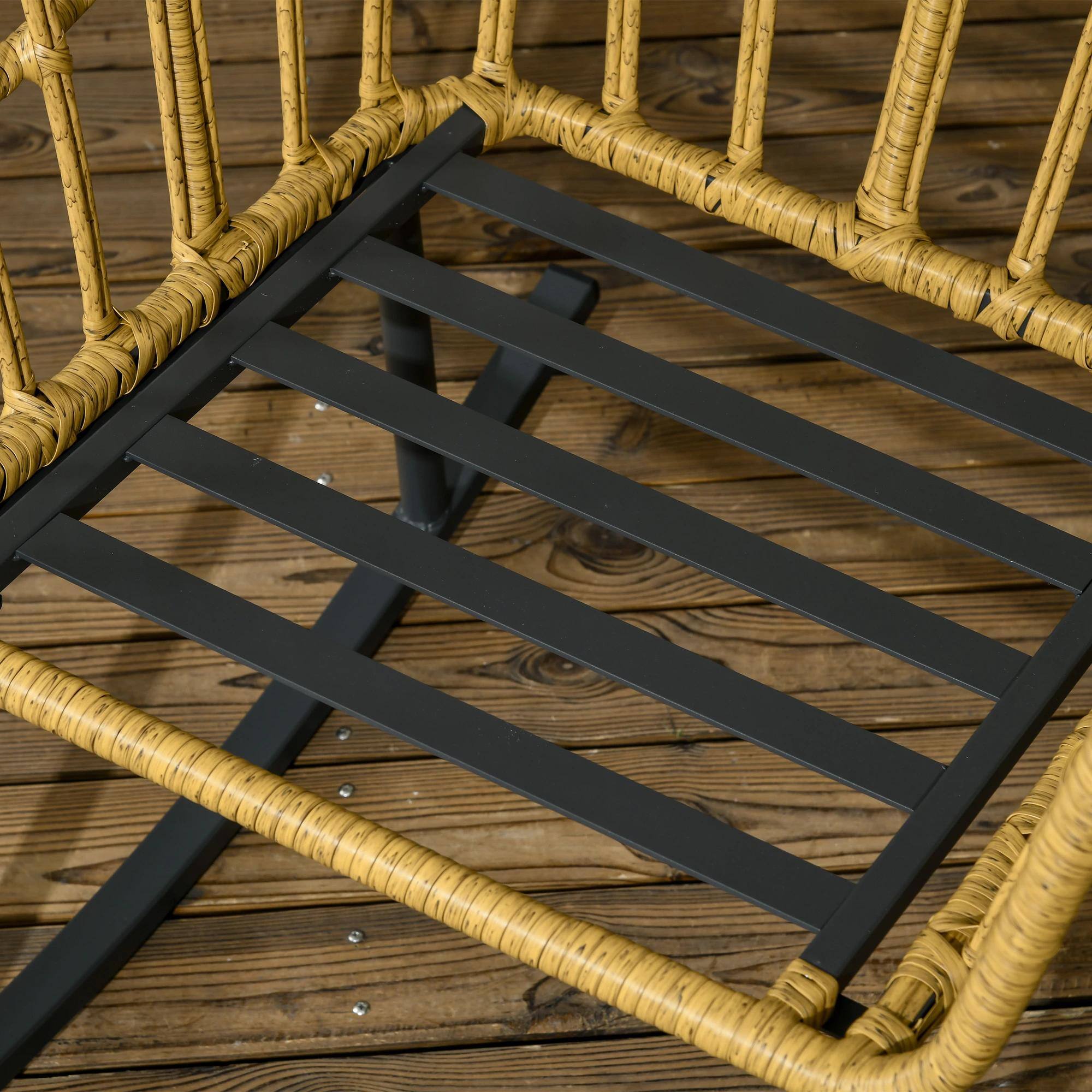 Alt View 2. Resenkos - Resenkos Wicker Bistro Set, 3-Pc Outdoor Rocking Chairs, Glass Coffee Table, Patio Conversation Set, Cream White - Cream White.