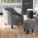 Alt View 11. Costway - Modern Accent Chair with Ottoman and Footrest - Grey.