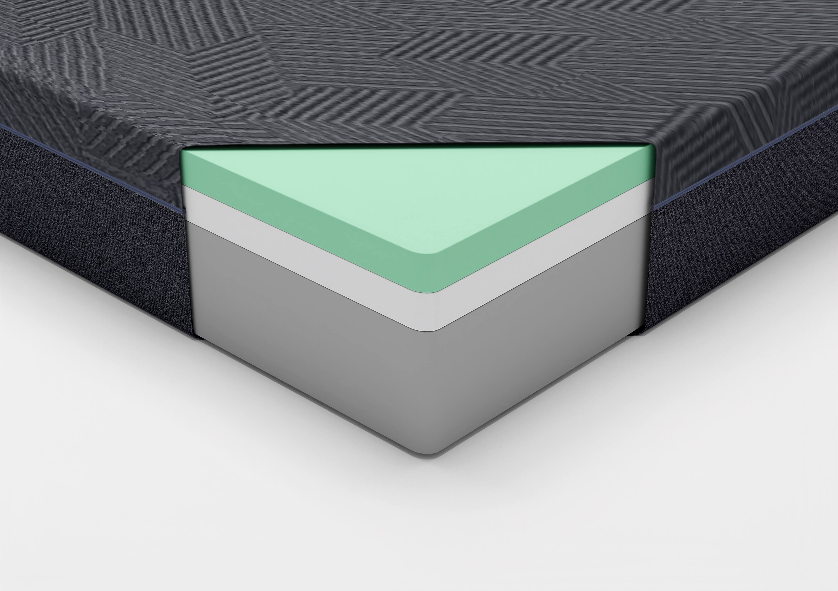 Alt View 2. TinyHomie - 11inch Queen Mattress Green Tea Gel-Infused Memory Foam Mattress Gray Mattress in a Box - Dark Gray.