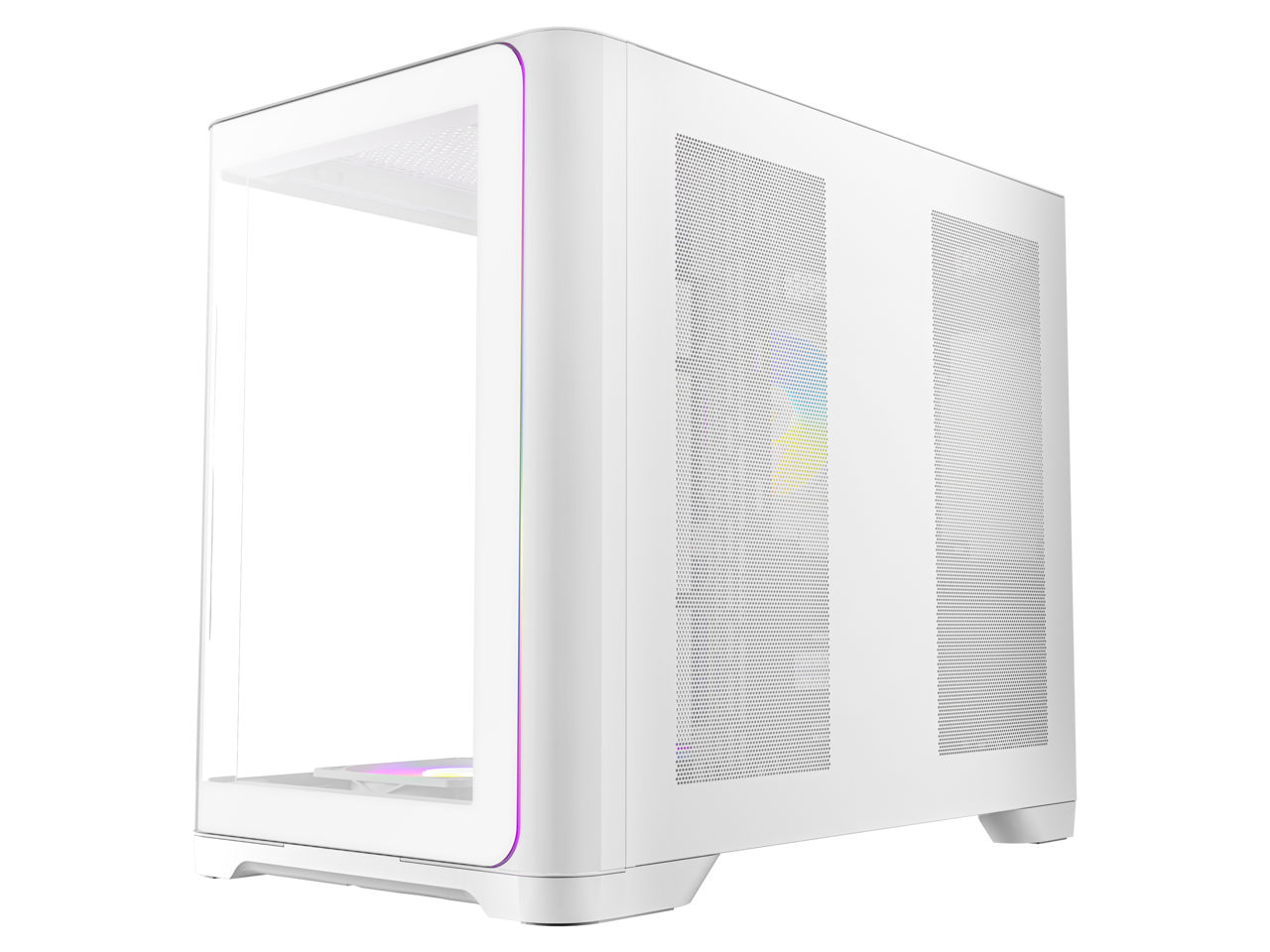 Alt View 6. Antec - C5 Curve ARGB, 4 x 120mm ARGB PWM Fans Included, Curved Tempered Glass Front & Side Panels, Mid-Tower ATX PC Case - White.