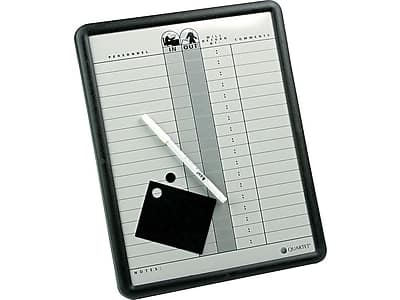 Quartet - Magnetic Porcelain In-Out-Board, 11" x 14" - White/Black Frame