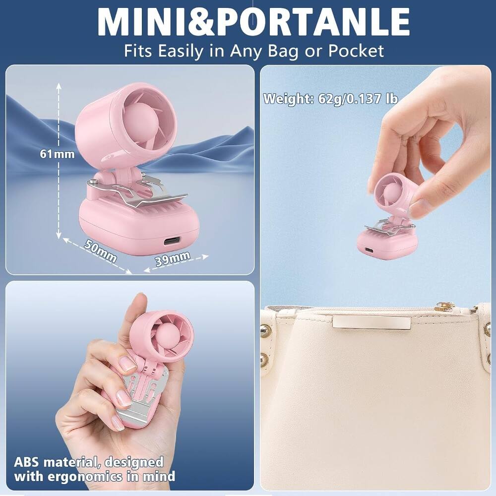 MINI & PORTABLE  
Fits Easily in Any Bag or Pocket  
Weight: 62g/0.137 lb  
61 mm  
50 mm  
39 mm  
ABS material, designed with ergonomics in mind
