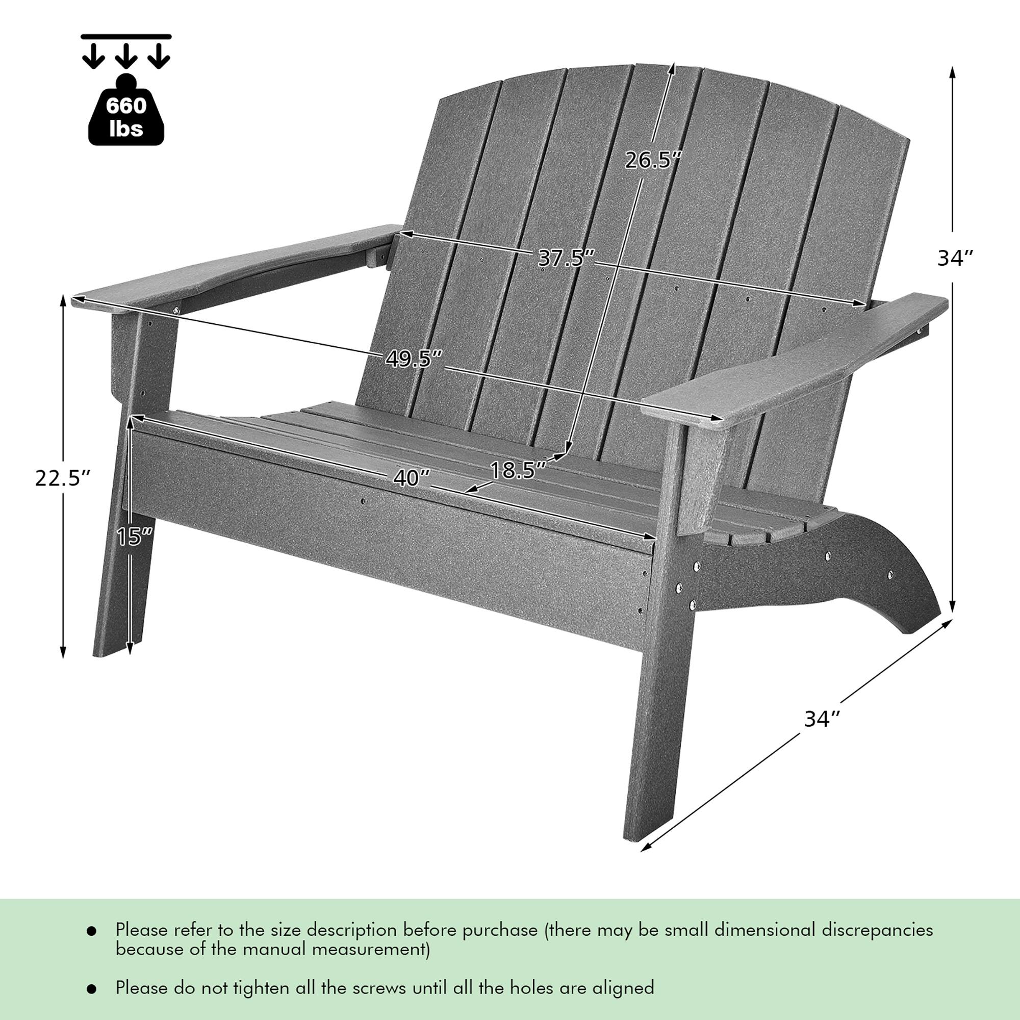 660 lbs  
26.5"  
37.5"  
34"  
49.5"  
22.5"  
40"  
18.5"  
150  
34"  

Please refer to the size description before purchase (there may be small dimensional discrepancies because of the manual measurement)  
Please do not tighten all the screws until all the holes are aligned