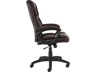 Alt View 3. Staples - Staples Kelburne Luxura Ergonomic Faux Leather Swivel Executive Chair, Brown (58227-CC) - Brown.