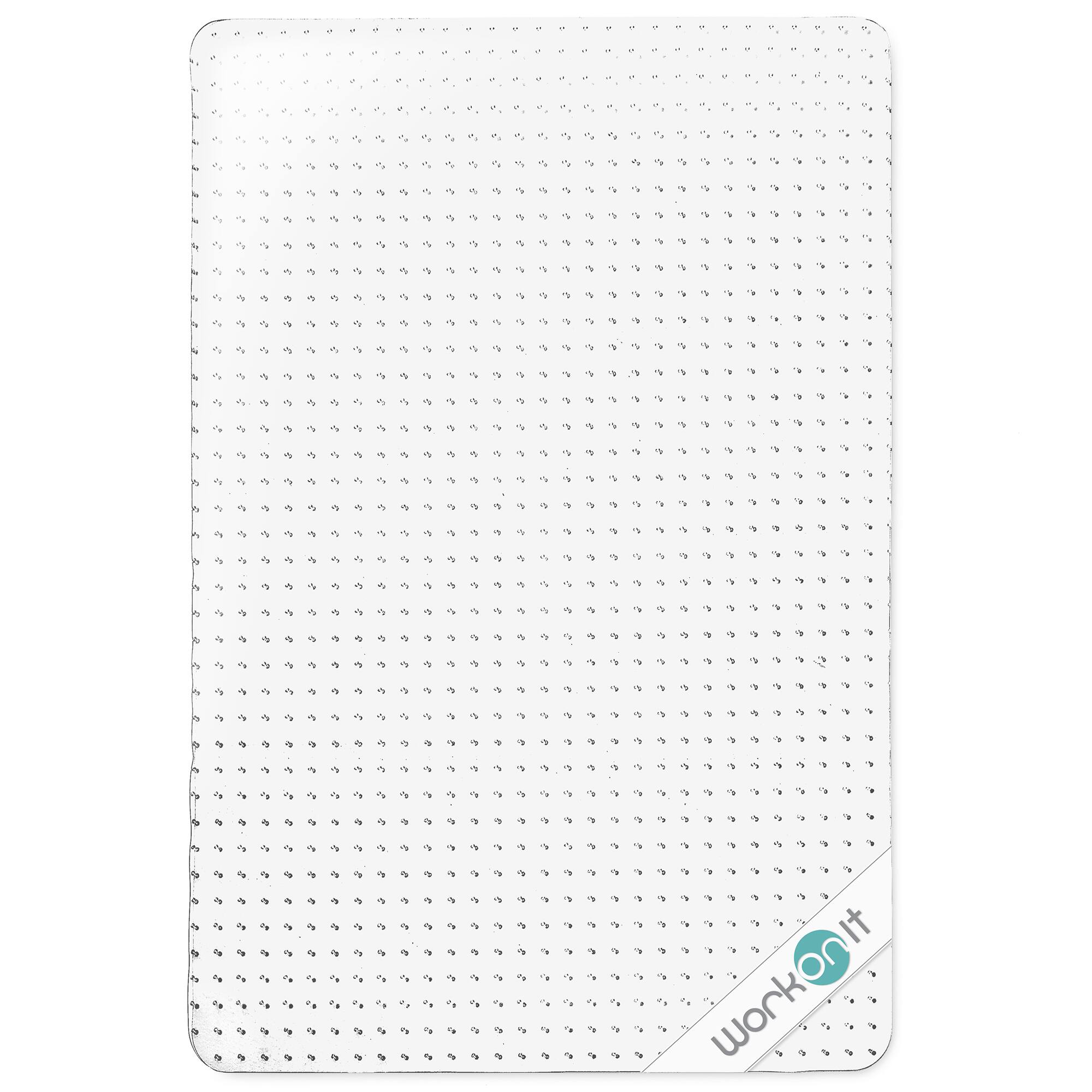 WorkOnIt - Office Chair Mat for Low Pile Carpets, Computer Desk Floor Mat - Clear