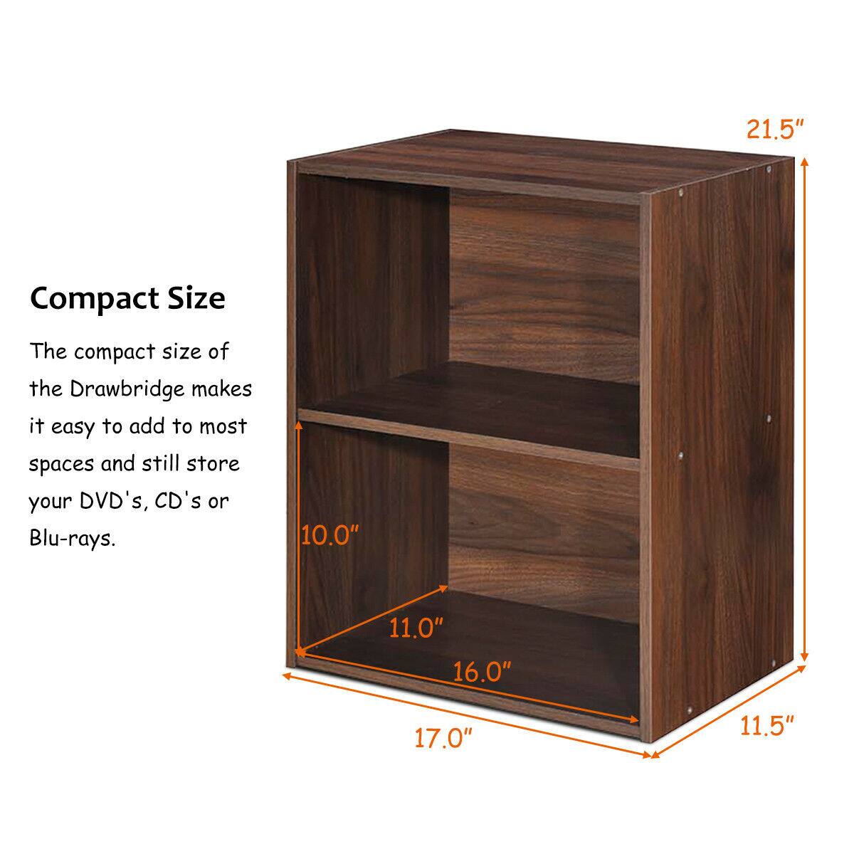 The compact size of the Drawbridge makes it easy to add to most spaces and still store your DVD's, CD's or Blu-rays.