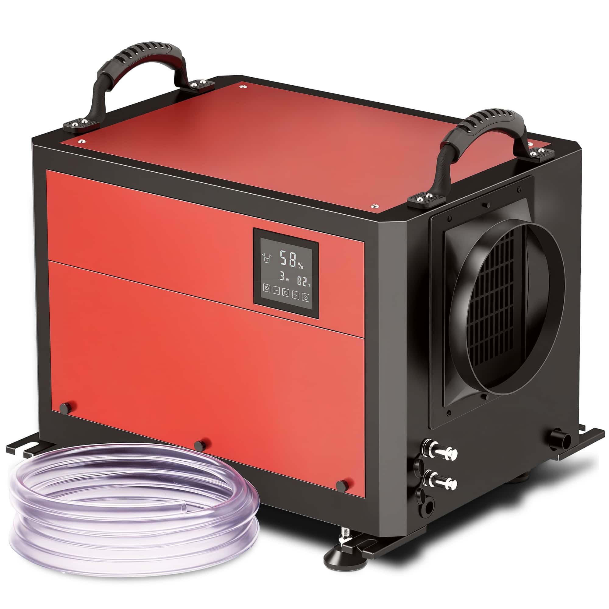 Durhand - 110 Pint Commercial Dehumidifier with Drain Hose, for Large Room Up to 1300 Sq. Ft, Crawl Space Dehumidifier - Red