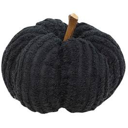 BreeBe - * Chenille Stuffed Pumpkin 5.75" - Black