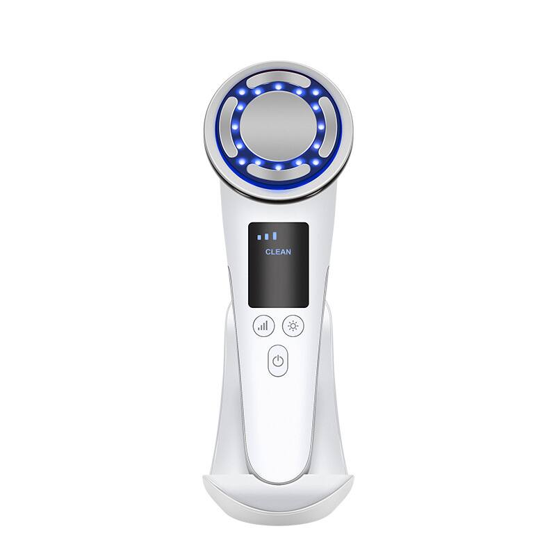 Front. Cluzine - RF Facial Beauty Device Hot Cold LED Light Waterproof Stainless Steel Skin Lifting Tool.