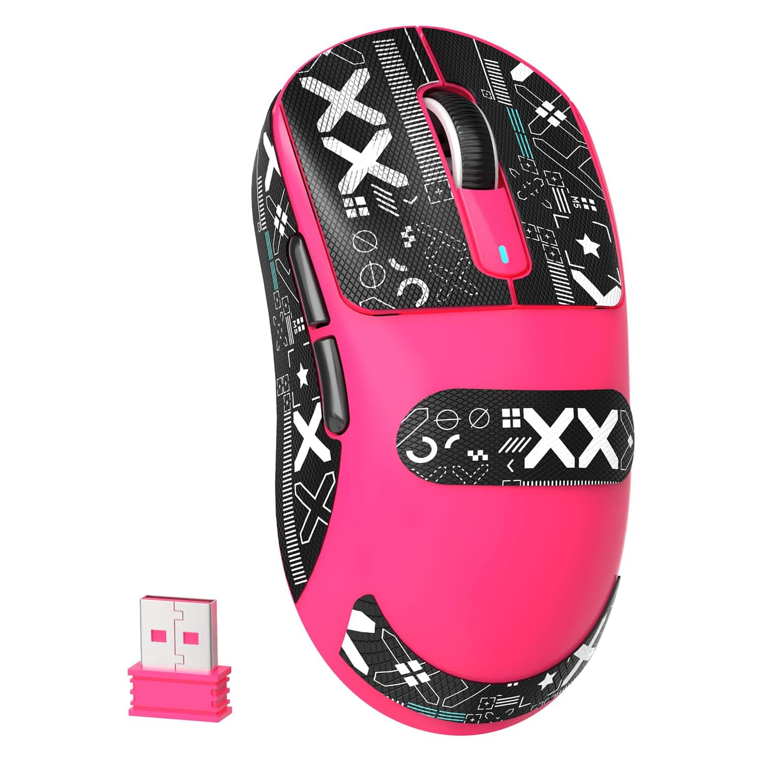 PO3TICJUNKI3 - Attack Shark X3 Gaming Mouse 49g Ultralight Pixart Paw3395 4ghz Tri-mode 200hrs Rechargeable Kailh Gm8.For - Wired - Rose Red