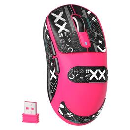 PO3TICJUNKI3 - Attack Shark X3 Gaming Mouse 49g Ultralight Pixart Paw3395 4ghz Tri-mode 200hrs Rechargeable Kailh Gm8.For - Wired - Rose Red