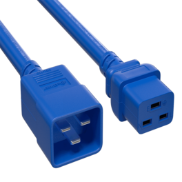 Sanoxy - Cables and Adapters; 10ft 12 AWG 20A 250V Heavy Duty Power Cord (IEC320 C20 to IEC320 C19) - Blue