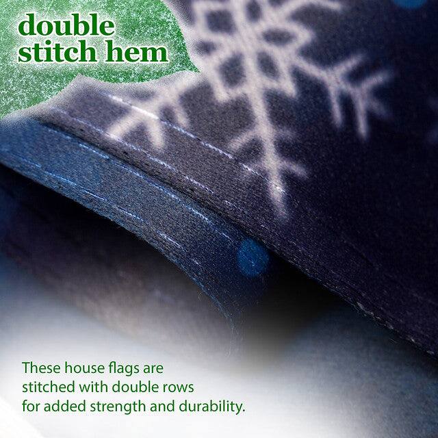 double stitch hem

These house flags are stitched with double rows for added strength and durability.