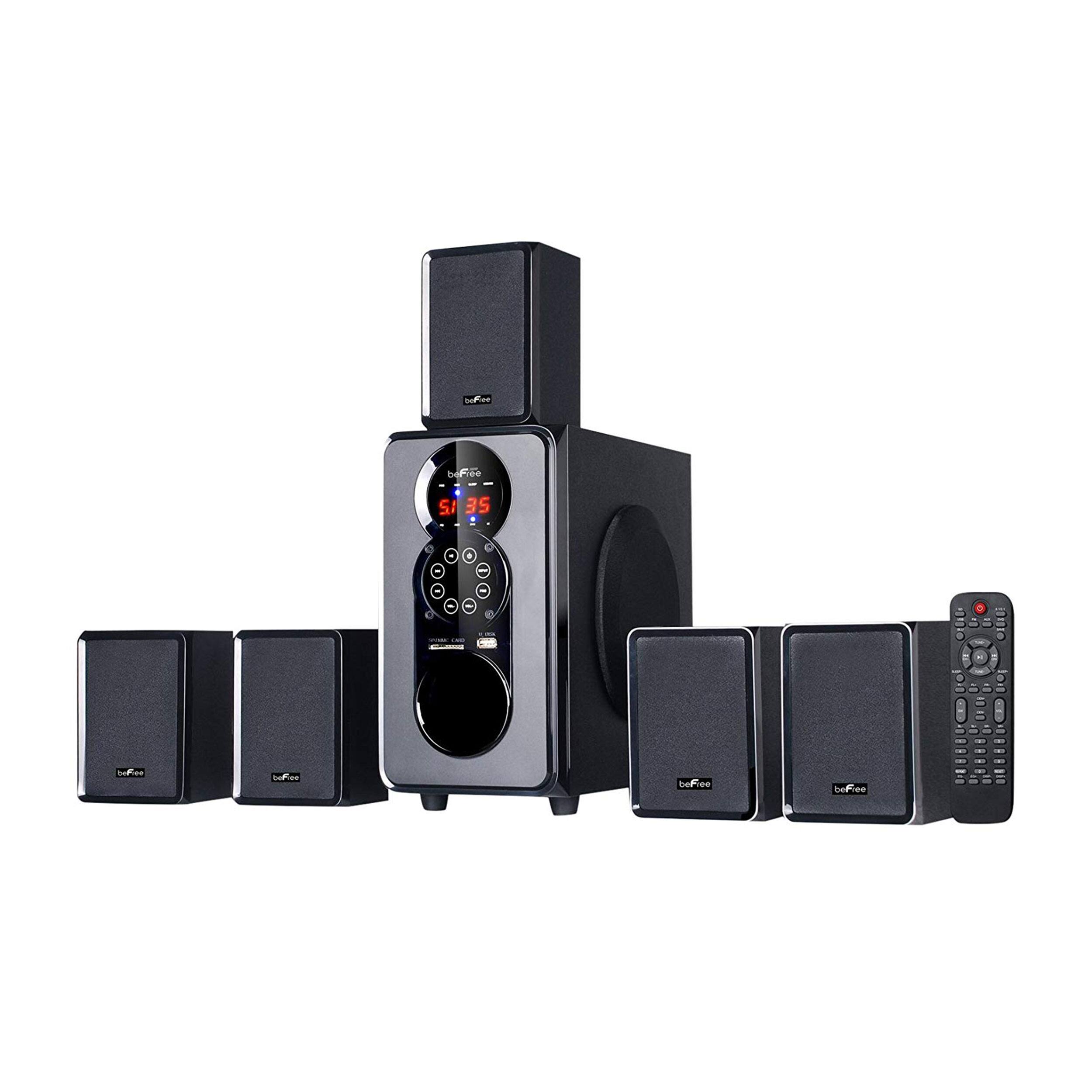 beFree Sound - 5.1 Channel Bluetooth Surround Sound Speaker System - Black