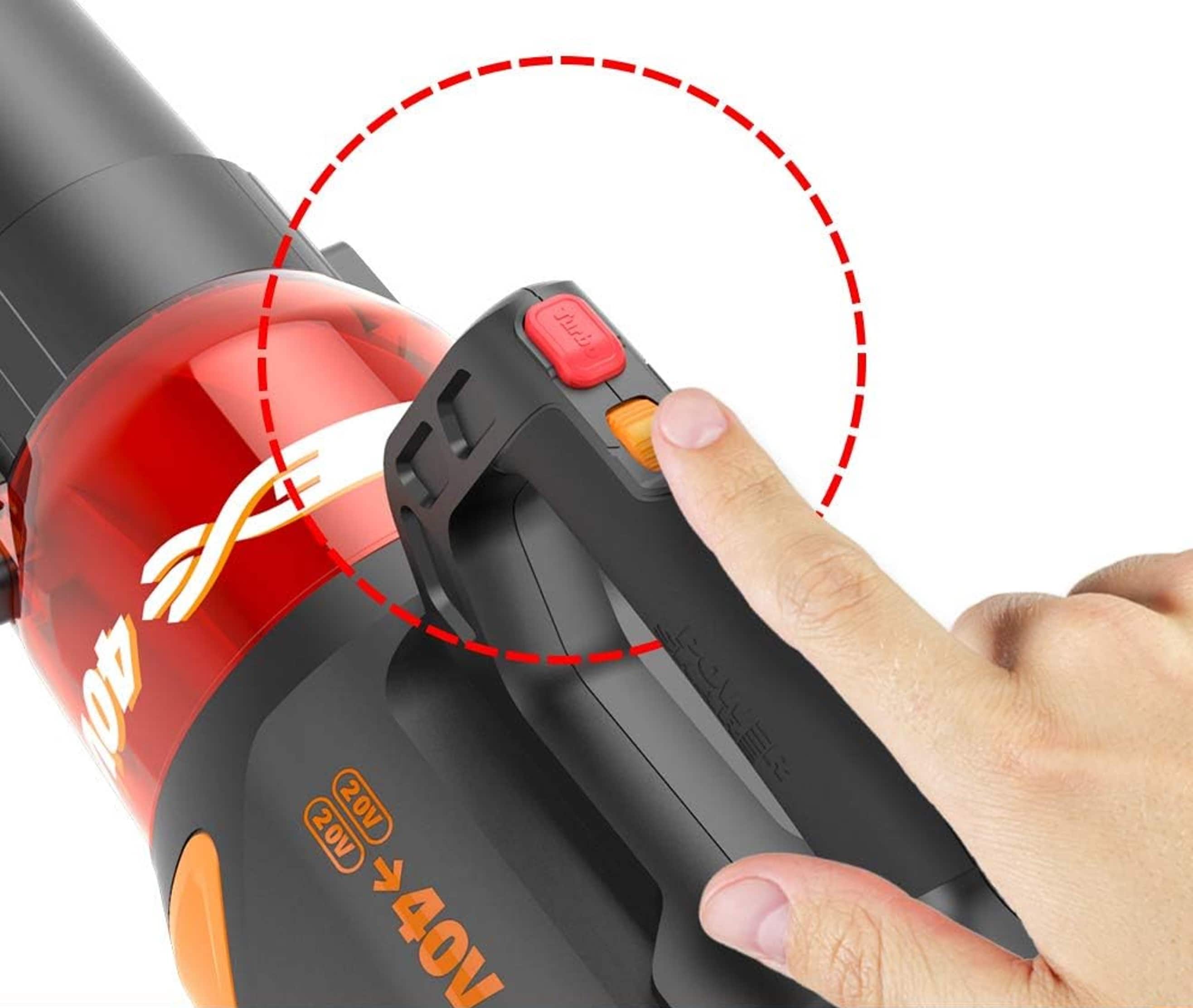 Alt View 12. WORX - 40V 13" Cordless Grass Trimmer & Leaf Blower Combo Kit (2 x 2.0 Ah Batteries & 1 x Charger) - Black.