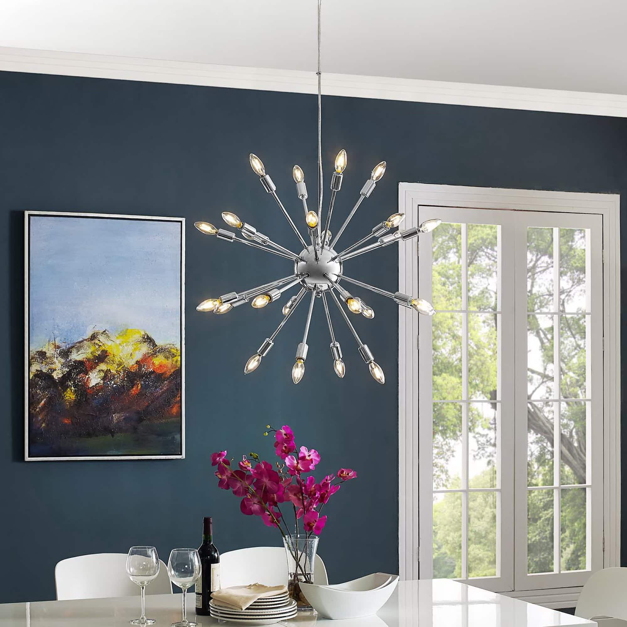 Gamut Metal Chandelier by Modway - Silver
