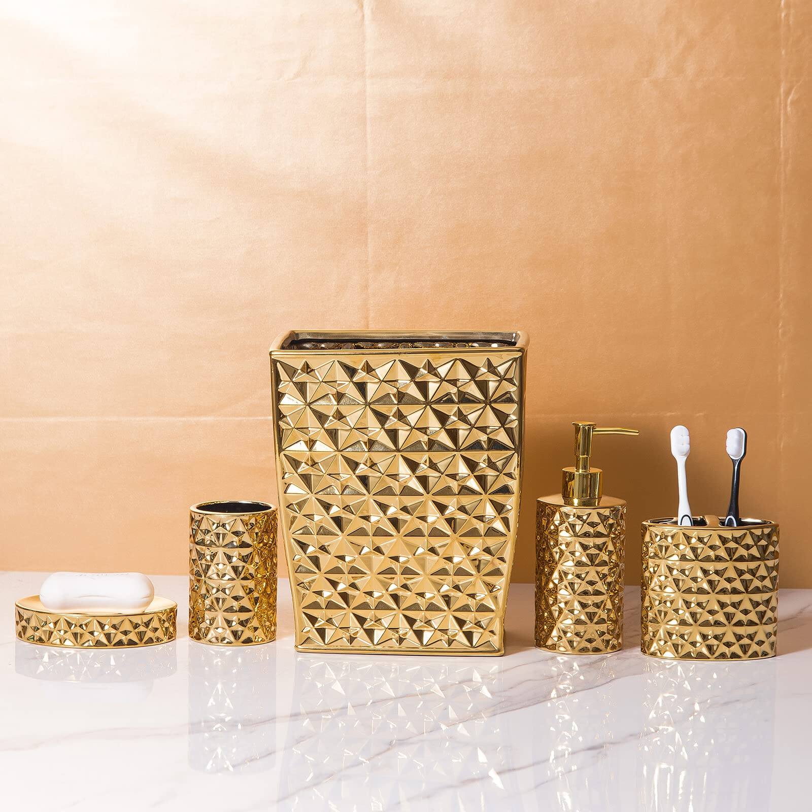 Dapper Styles Bathroom Countertop Soap Dispensers Luxury Refillable ...