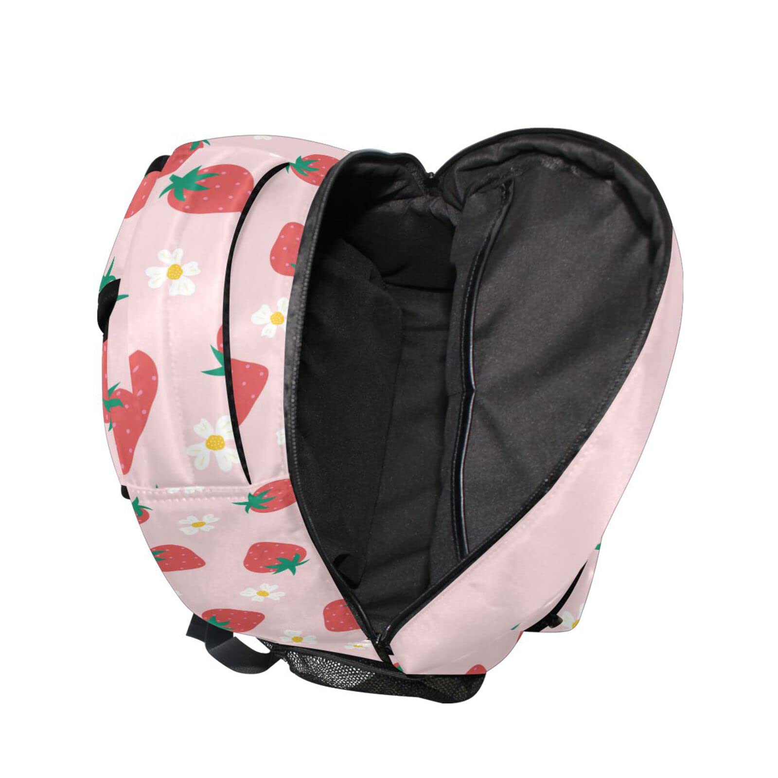 Alt View 2. Pacoar Cade - Pink Strawberry Backpack For Cute School Backpacks Book Bag Daypack - Black Leopard-11.5 x 8 x 16 IN.