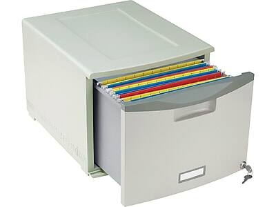 Alt View 1. Storex - Stackable Storage Drawer, Plastic - Gray.