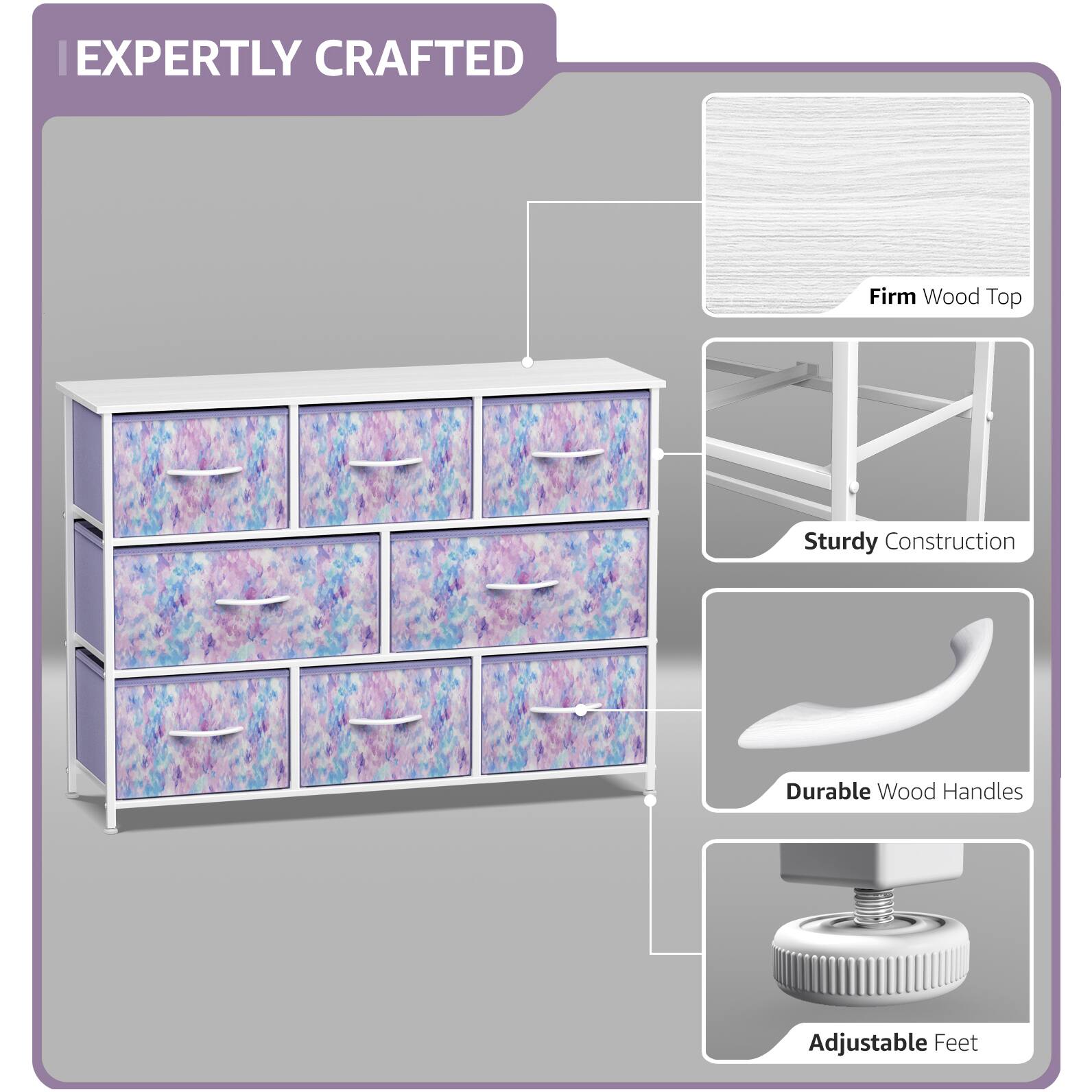 EXPERTLY CRAFTED

- Firm Wood Top
- Sturdy Construction
- Durable Wood Handles
- Adjustable Feet