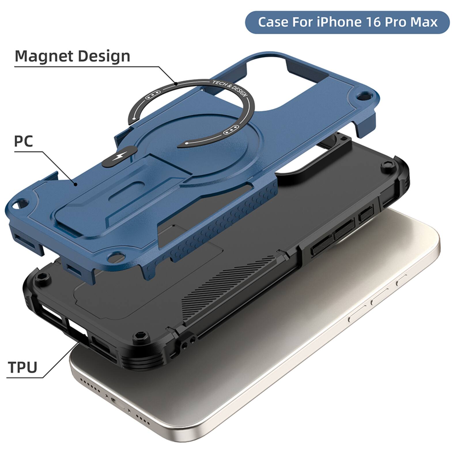 Case For iPhone 16 Pro Max

Magnet Design

TECH & DESIGN

PC

TPU