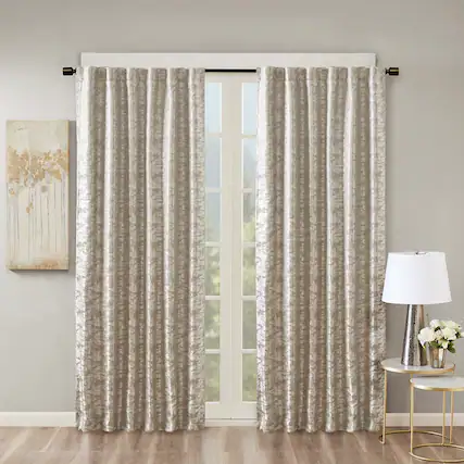 Front. BreeBe - Jacquard Lined Total Blackout Rod Pocket/Back Tab Curtain Panel(Only 1 Pc Panel) - Multicolor.
