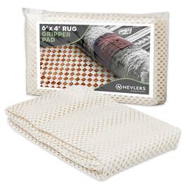 Nevlers - 4 ft x 6 ft Non Slip Rug Gripper Pad for Hard Surface Flooring - White