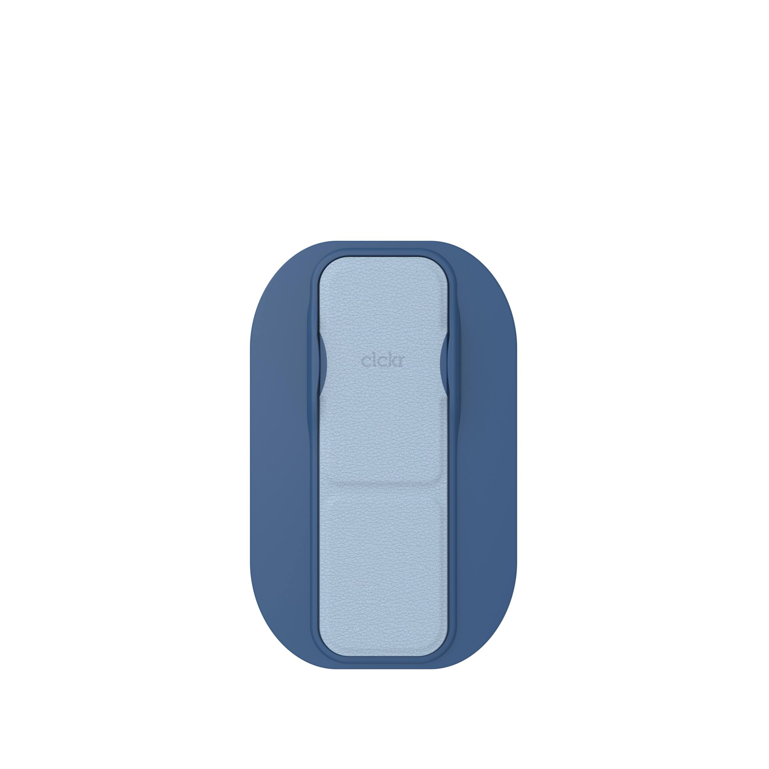 Angle. CLCKR - Phone Grip and Stand for MagSafe Compatible Phones - Blue.