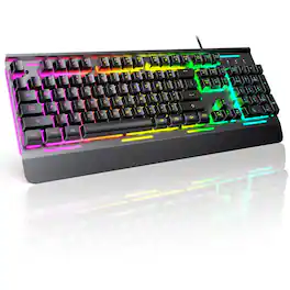 METALTON - Computer Keyboards 7 color 4 Modes Whisper Quiet For Windows Desktop Pc Laptop - Default