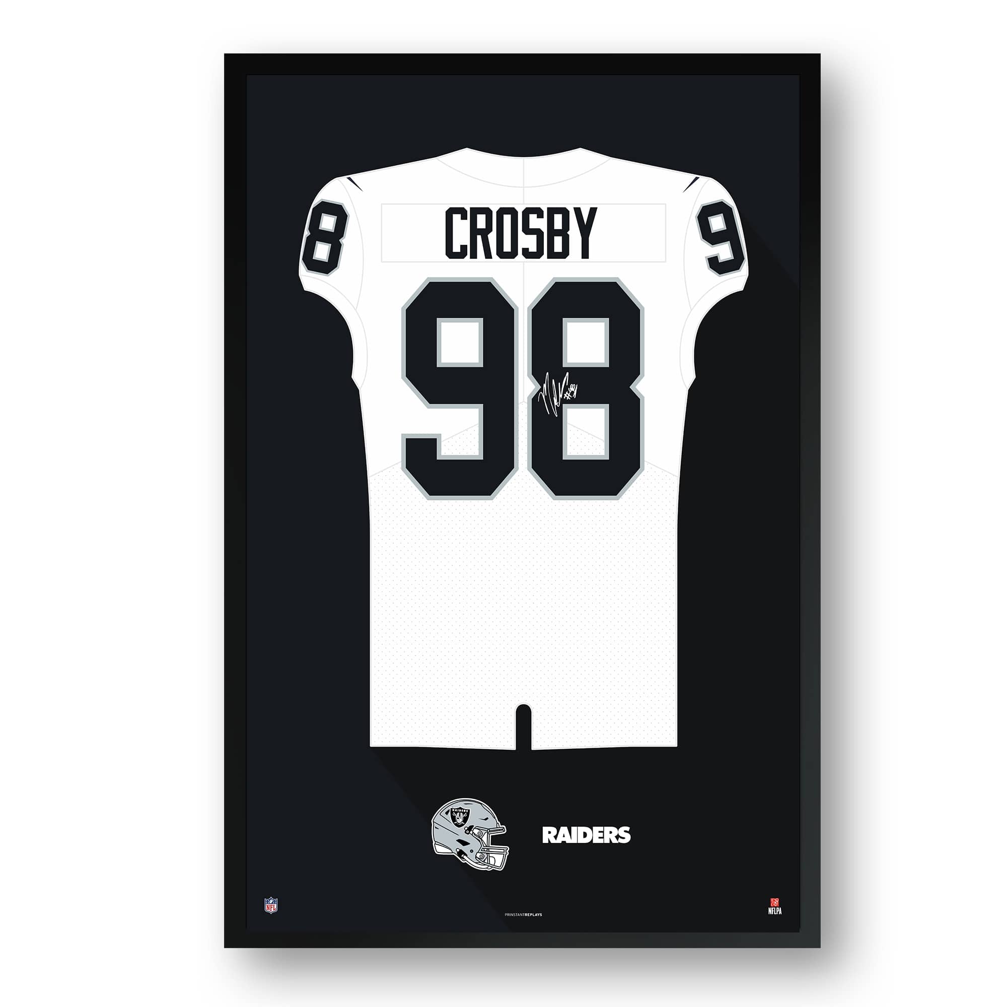 Sporticulture - Maxx Crosby Las Vegas Raiders 14" x 20" Framed Jersey Print - White