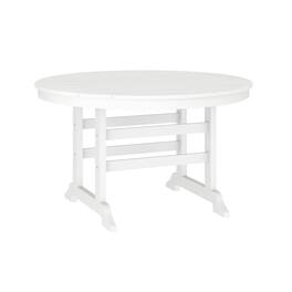 Flash Furniture - Colonel Commercial Grade Indoor/Outdoor 48" Round Recycled HDPE Adirondack Dining Table for 4 - White