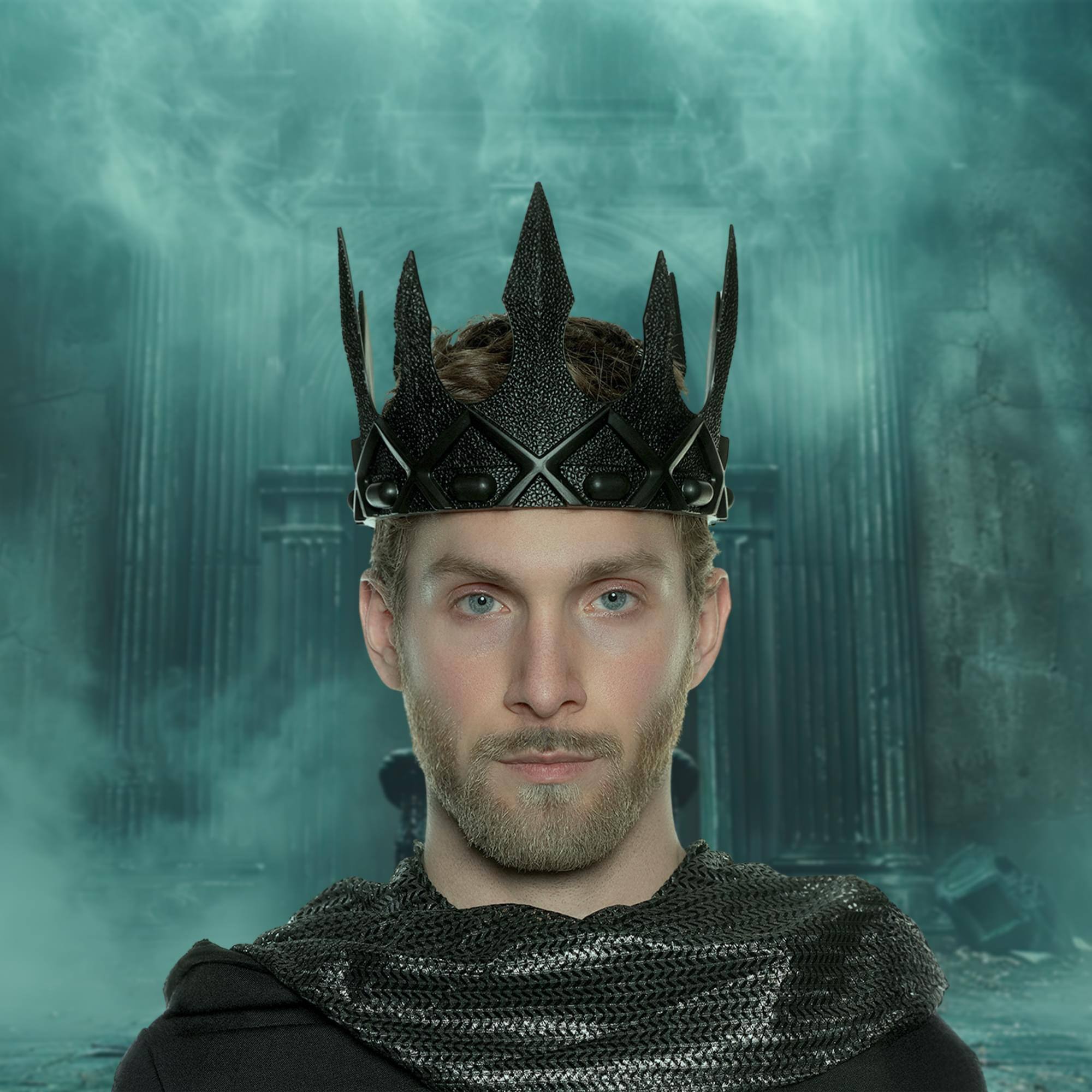 Alt View 10. Underwraps - Evil King's Black Adjustable Foam Crown Adult Costume Accessory - Black.