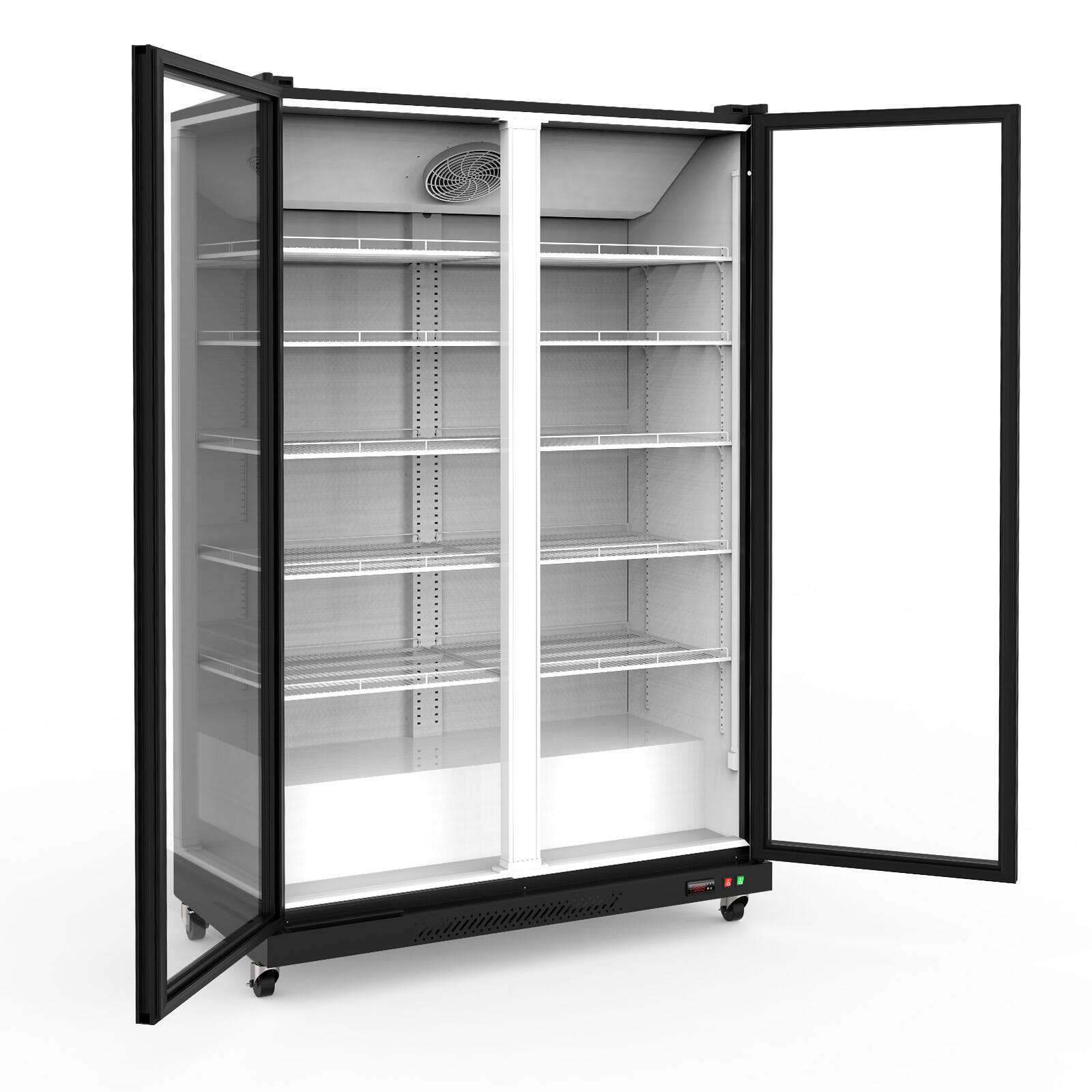 Back. Winado - 39 Cu.Ft Commercial Beverage Refrigerator ETL NSF, Merchandiser Display Refrigerator Beverage Cooler Glass Door - Black.