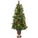 Alt View 11. Costway - 5ft Pre-Lit Christmas Entrance Tree In Urn w/100 LED Light Red Berries Pine Cone - Green.