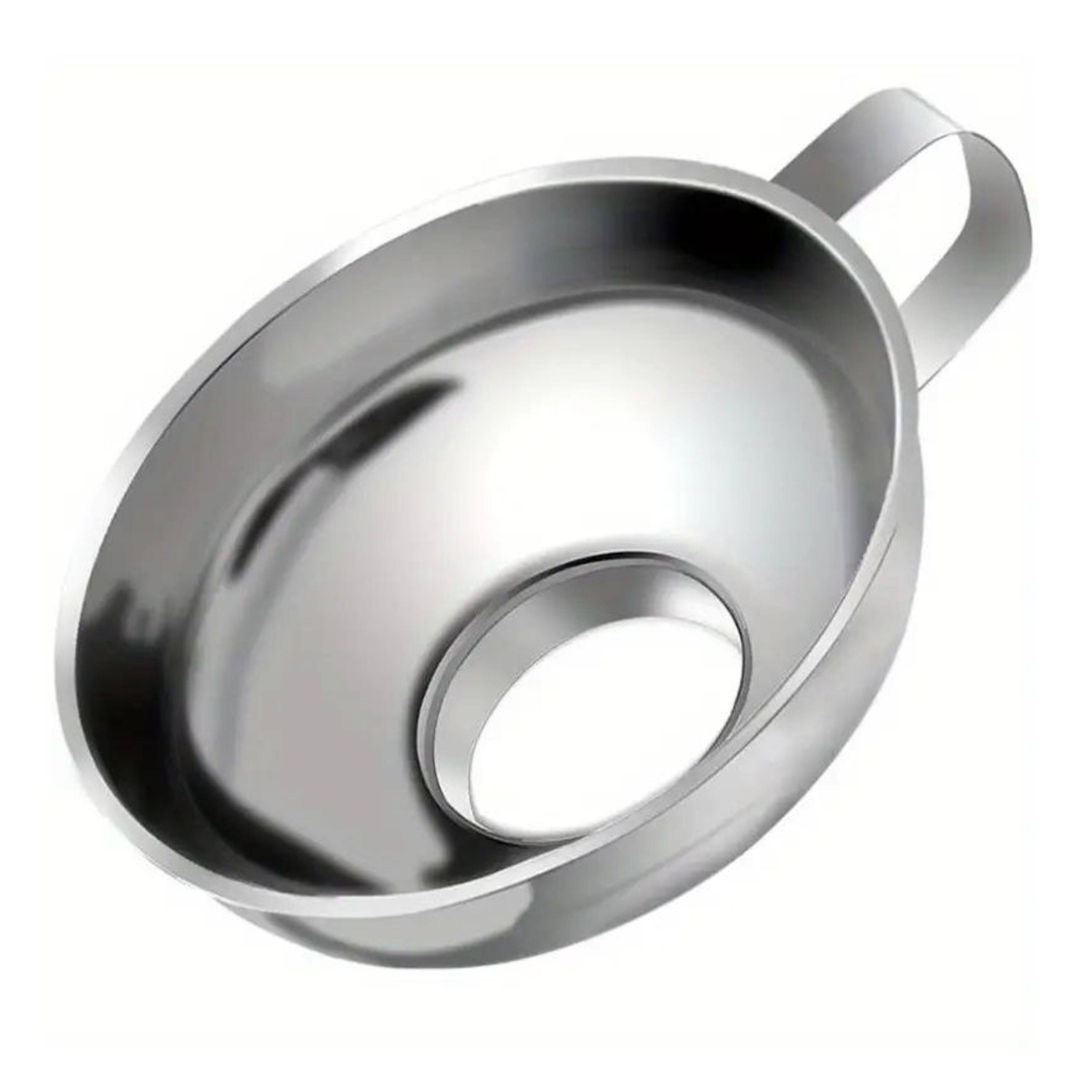 Left. Kitcheniva - Stainless Wide Mouth Canning Funnel with Handle 4.1".
